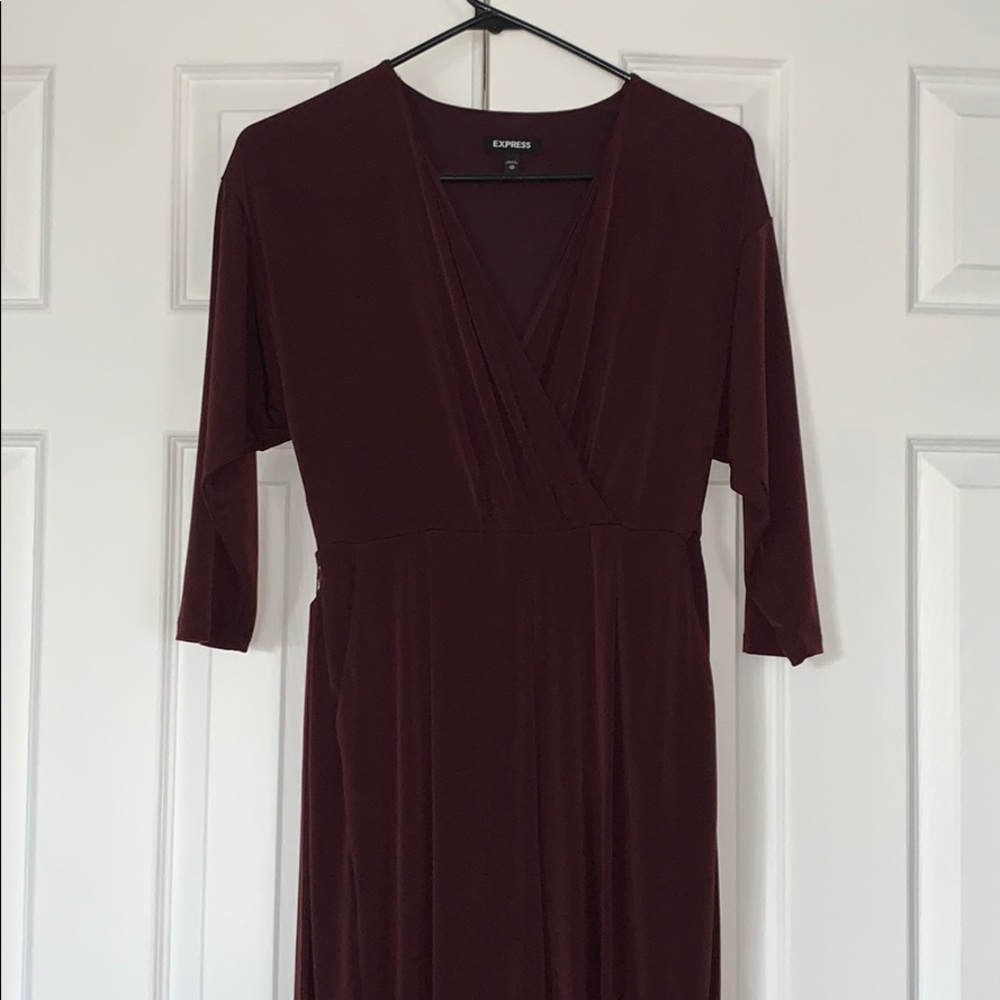 Long sleeve dark purple jumpsuit